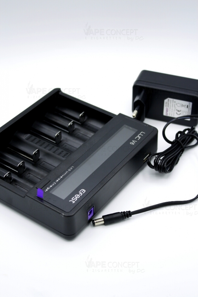 Efest LUC V6 Ladegerät für Li-Ion-Akkus HD-LCD-Anzeige + USB-Ausgang